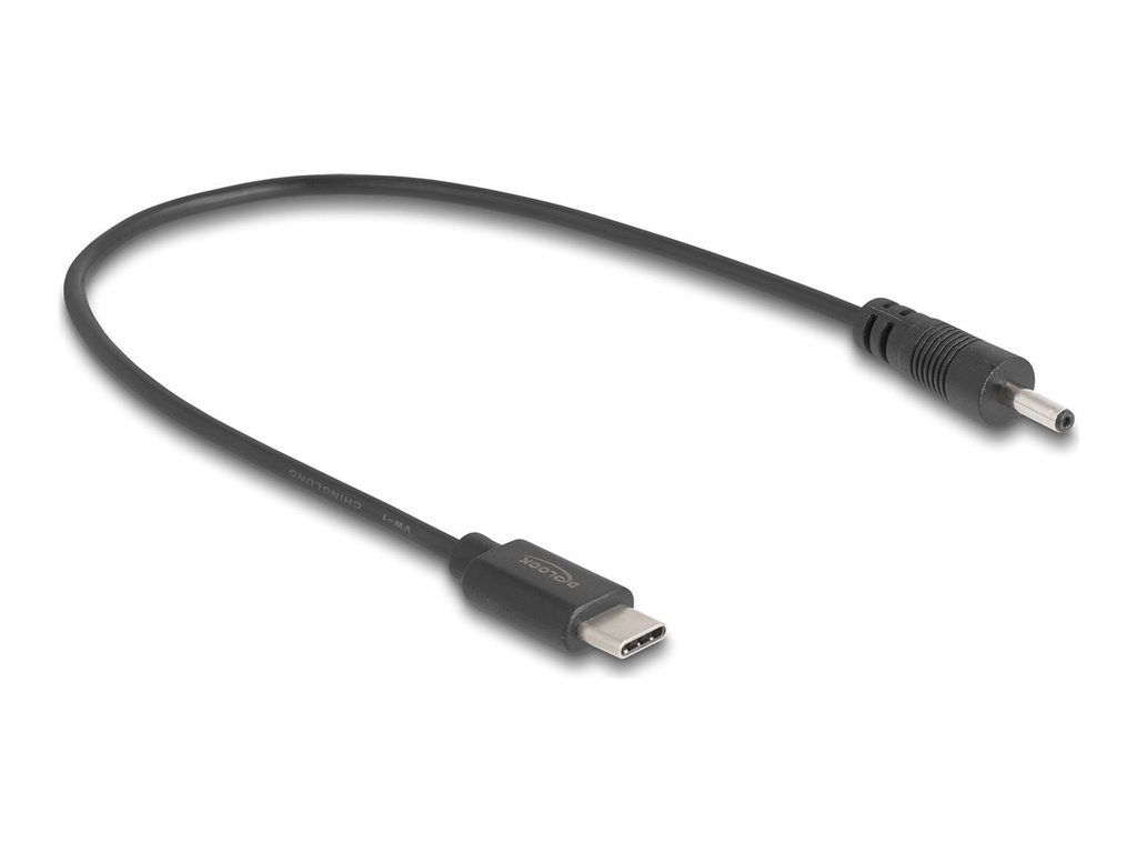 Delock Stromkabel - 24 pin USB-C (M) zu Gleichstromstecker 3,0 x 1,1 mm (M)