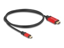 Delock Adapterkabel - 24 pin USB-C männlich zu HDMI männlich - 1 m - Schwarz / Rot - unterstützt 8K 60 Hz (7680 x 4320)