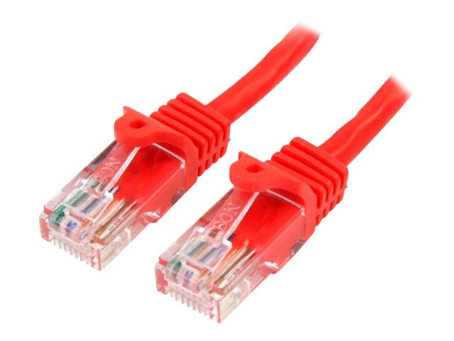 StarTech.com 0,5m Cat5e Ethernet Netzwerkkabel Snagless mit RJ45 - Cat 5e UTP Kabel - Rot - Patch-Kabel - RJ-45 (M)
