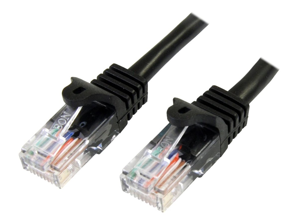 StarTech.com 0,5m Cat5e Ethernet Netzwerkkabel Snagless mit RJ45 - Cat 5e UTP Kabel - Schwarz - Patch-Kabel - RJ-45 (M)