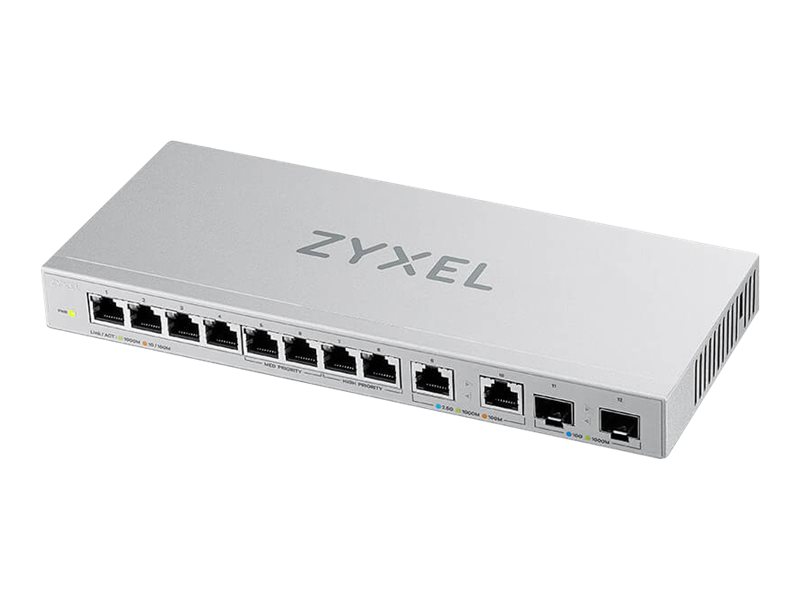 ZyXEL XGS1010-12 - Switch - 8 x 10/100/1000 + 2 x 100/1000/2.5G + 2 x 1 Gigabit/10 Gigabit SFP+ (Uplink)