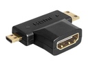 Delock HDMI Splitter - HDMI weiblich zu 19 pin mini HDMI Type C, 19 pin micro HDMI Type D männlich