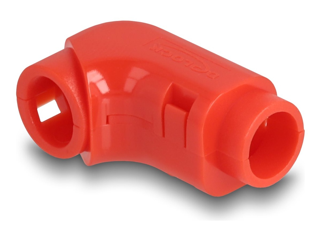 Delock Biegeradiusklemme für Kabel - zum Abwinkeln - Ecke montierbar, Oberfläche montierbar, montierbare Möbel - Rot (Packung mit 8)