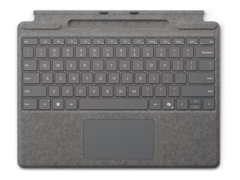 Microsoft Surface Pro Keyboard - Tastatur - mit Trackpad, Beschleunigungsmesser, Surface Slim Pen 2 Ablage- und Ladeschale - QWERTZ - Deutsch/Österreichisch - Platin - für Microsoft Surface Pro 8, Pro 8 for Business, Pro 9, Pro 9 for Business, Pro 10 for Business, Pro (11th Edition)