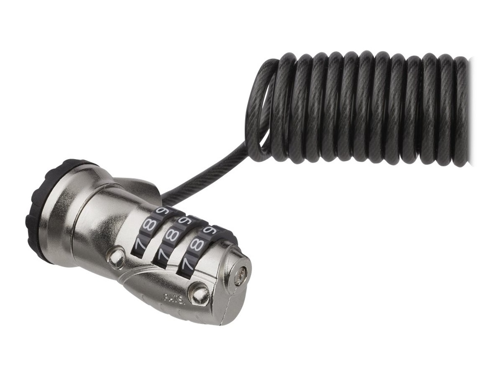 StarTech.com Laptop-Kabelschloss (mit 1,8 m Spiralkabel, mobiles 3-stelliges Laptop-Schloss)