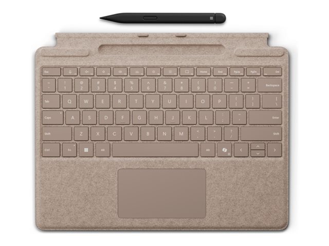 Microsoft Surface Pro Keyboard - Tastatur - mit Trackpad, Beschleunigungsmesser, Surface Slim Pen 2 Ablage- und Ladeschale - QWERTZ - Deutsch/Österreichisch - Dune - mit Slim Pen 2 - für Microsoft Surface Pro 8, Pro 8 for Business, Pro 9, Pro 9 for Business, Pro 10 for Business, Pro (11th Edition)