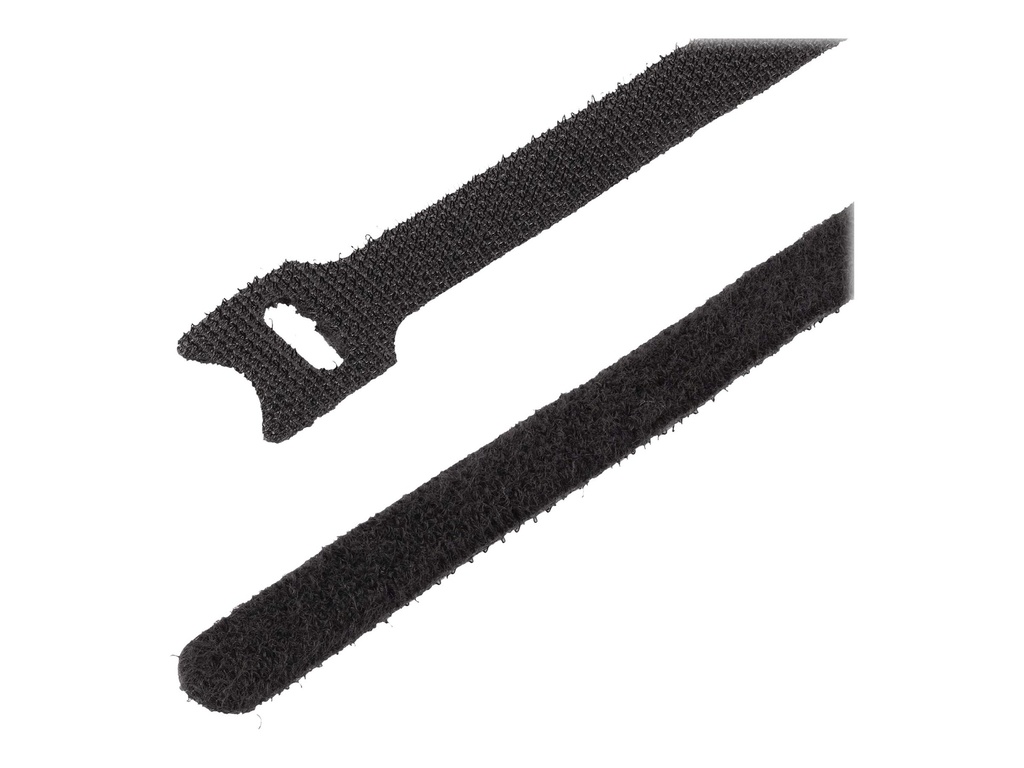 StarTech.com Klettkabelbinder Set - 50 Stück - Kabelbinder - Klettband - Kabelbinder - Klettverschluss - 15 m - Schwarz (Packung mit 50)