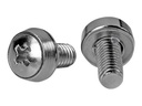 StarTech.com 12-24 Serverschrank Schrauben - 50er-Pack - vernickelt - Rack-Schrauben - Silber - US-Regierung - TAA-konform (Packung mit 50 Stück)