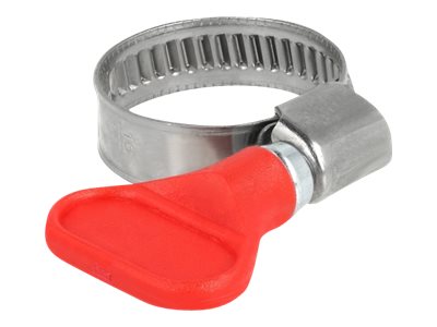 Delock Schlauchschelle - geeignet für 16 - 25 mm Schlauch - Rot (Packung mit 5)