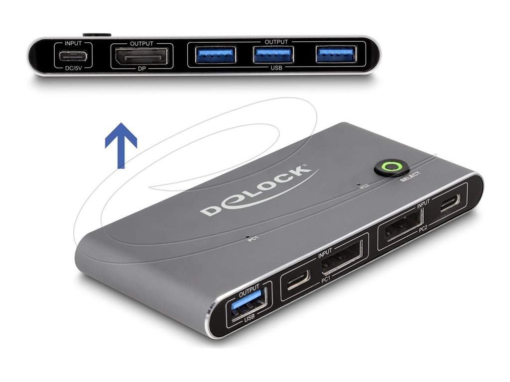 Delock KVM-/USB-Switch - 30Hz, 8K, with USB