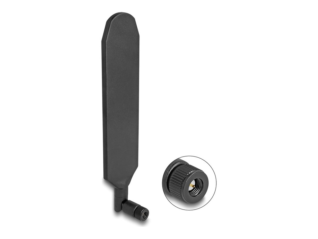 Delock Antenne - SMA-Stecker, mit Kippgelenk, LTE GNSS, drehbar - 20.9 cm - 1,5 dBi (bei 700 - 960 MHz)