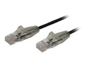 StarTech.com 2.5m Slim LSZH CAT6 Ethernet Cable, 10 Gigabit Snagless RJ45 100W PoE Patch Cord, CAT 6 10GbE UTP Network Cable w/Strain Relief, Black, ETL/Low Smoke Zero Halogen - Category 6 - 28AWG (N6PAT250CMBKS)