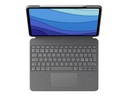 Logitech Combo Touch - Tastatur und Foliohülle - mit Trackpad - hintergrundbeleuchtet - Apple Smart connector - QWERTY - Pan Nordisch - Oxford Gray - für Apple 12.9-inch iPad Pro (5. Generation)
