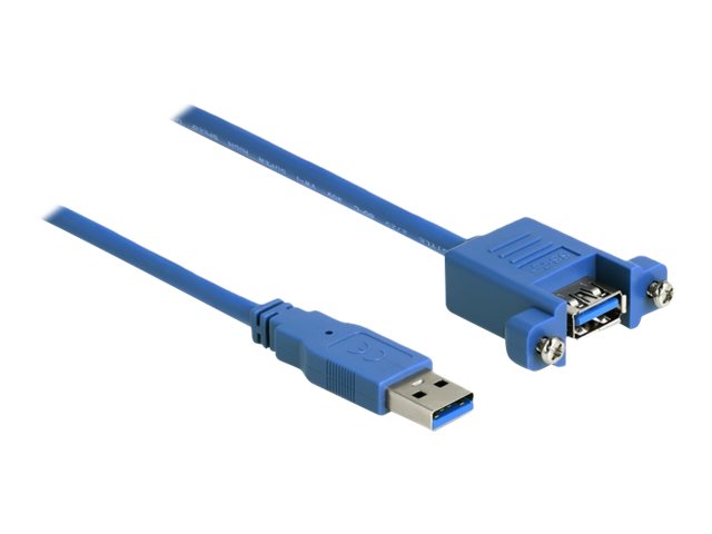 Delock USB-Kabel - USB (M) zu USB (W) schraubbar