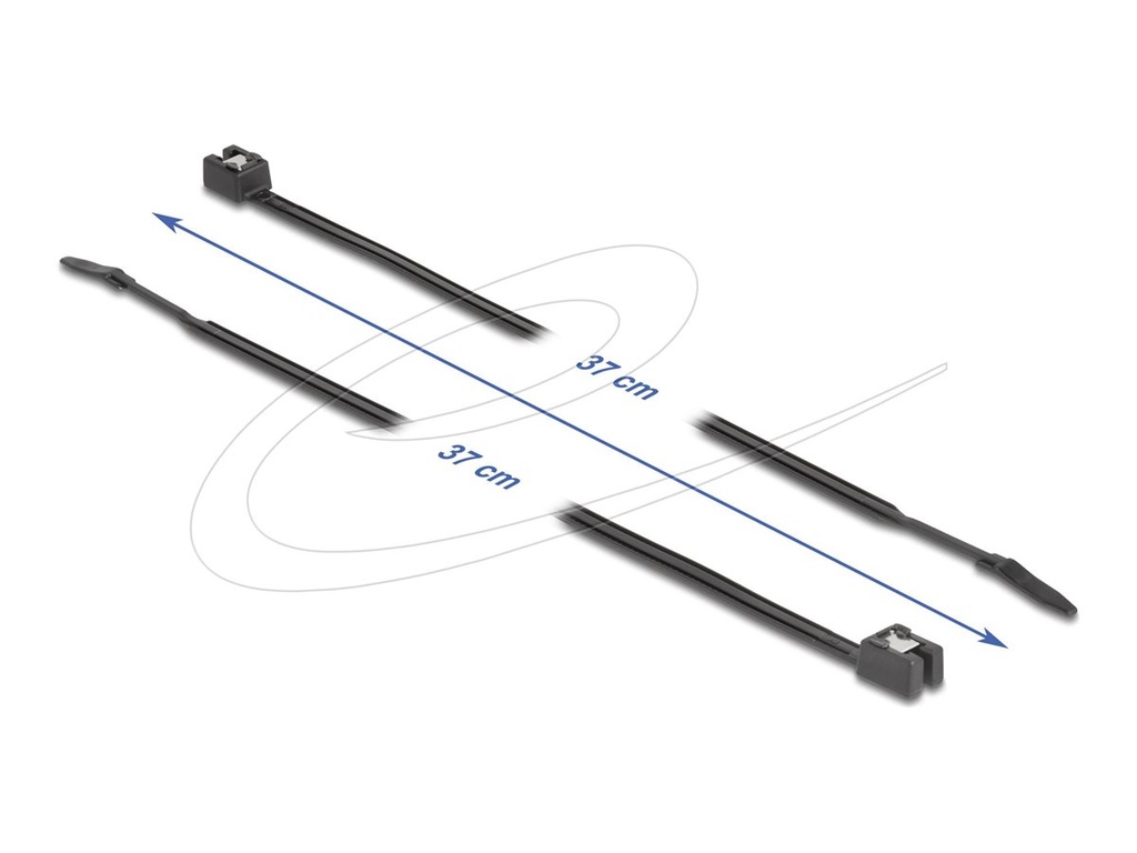 Delock Kabelbinder - selbstschneidend, Breite 4,8 mm - 37 cm - Schwarz (Packung mit 50)