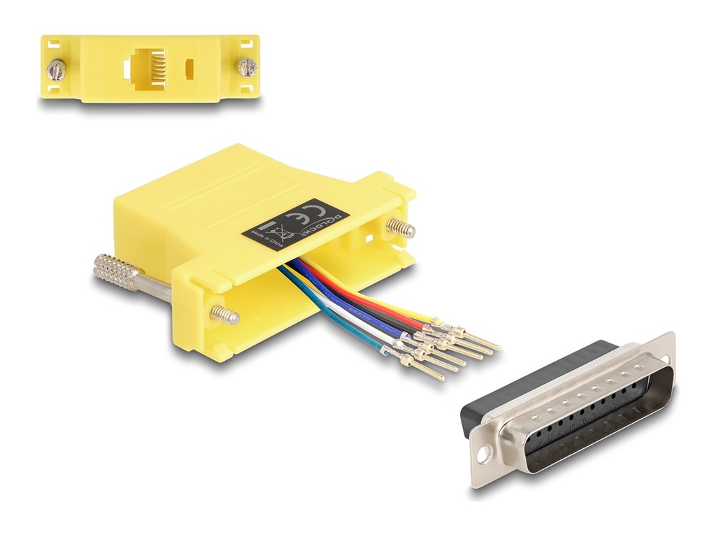 Delock Serieller Adapter - DB-25 (M) schraubbar zu RJ-12 (6-polig)