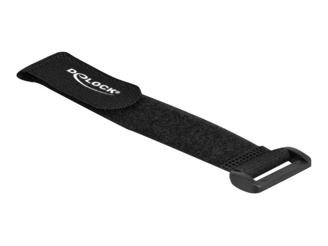 Delock Klettverschluss-Cinchkabelbinder - 19 cm - Schwarz (Packung mit 5)