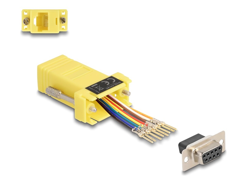 Delock Serieller Adapter - DB-9 (W) schraubbar zu RJ-45 (8-polig)