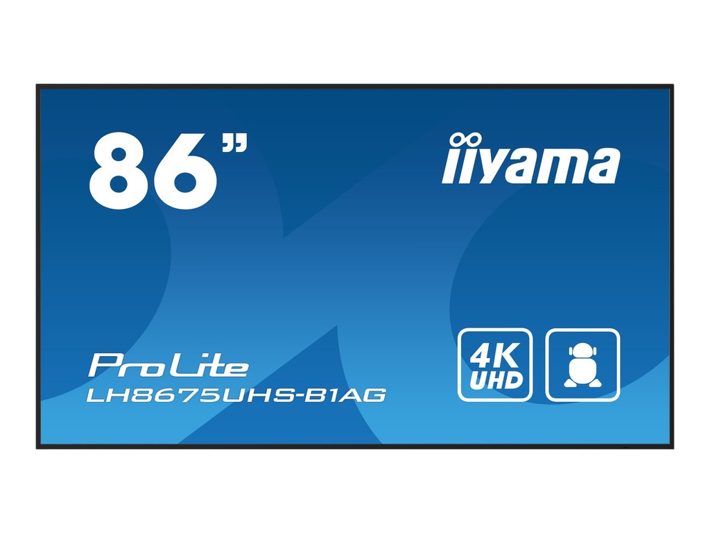 [LH8675UHS-B1AG] Iiyama ProLite LH8675UHS-B1AG - 218 cm (86") Diagonalklasse LCD-Display mit LED-Hintergrundbeleuchtung - Digital Signage - mit integrierter Mediaplayer, SDM-Steckplatz PC - Android - 4K UHD (2160p)