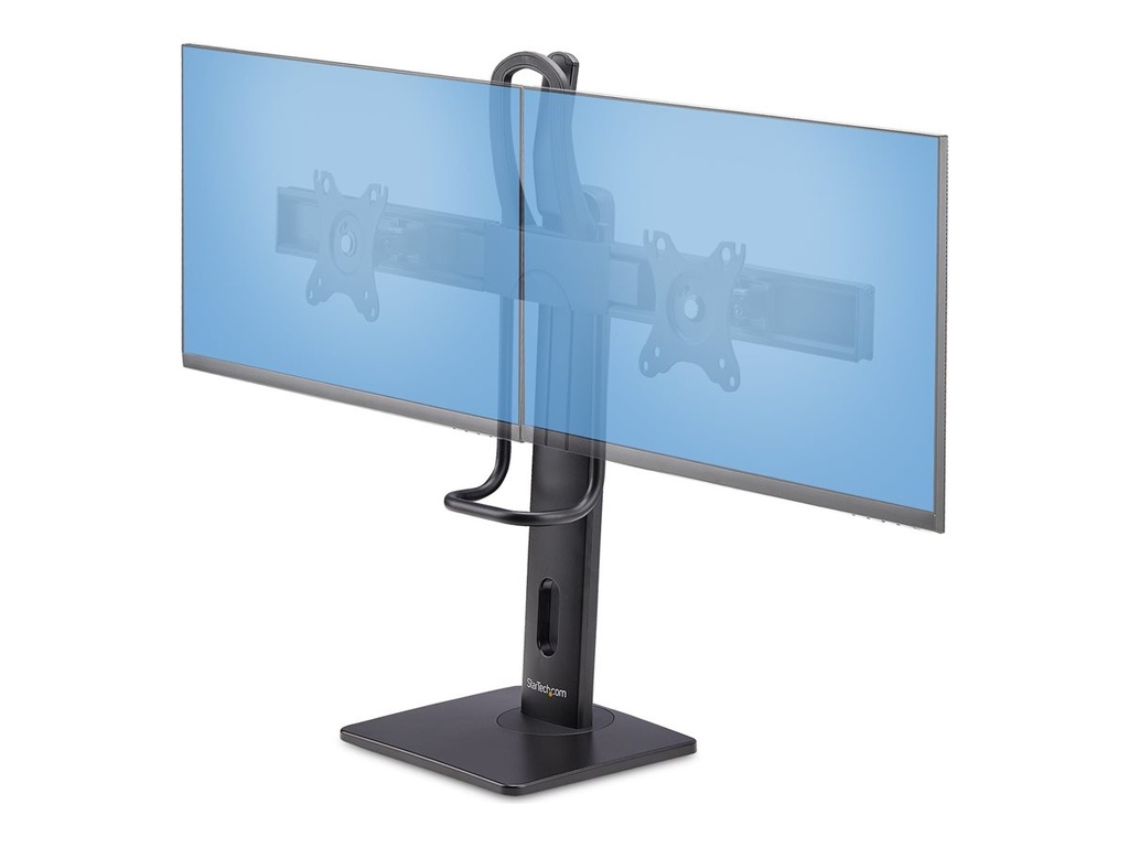 StarTech.com Crossbar Dual Monitor Desk Stand, Double 27inch Screens/VESA - Aufstellung - für 2 Monitore - Kunststoff, Aluminium, Stahl - Schwarz - Bildschirmgröße: 43.2-68.6 cm (17"-27")