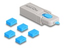 Delock USB Typ A Port Blocker Tool - Grau, Blau (Packung mit 5)