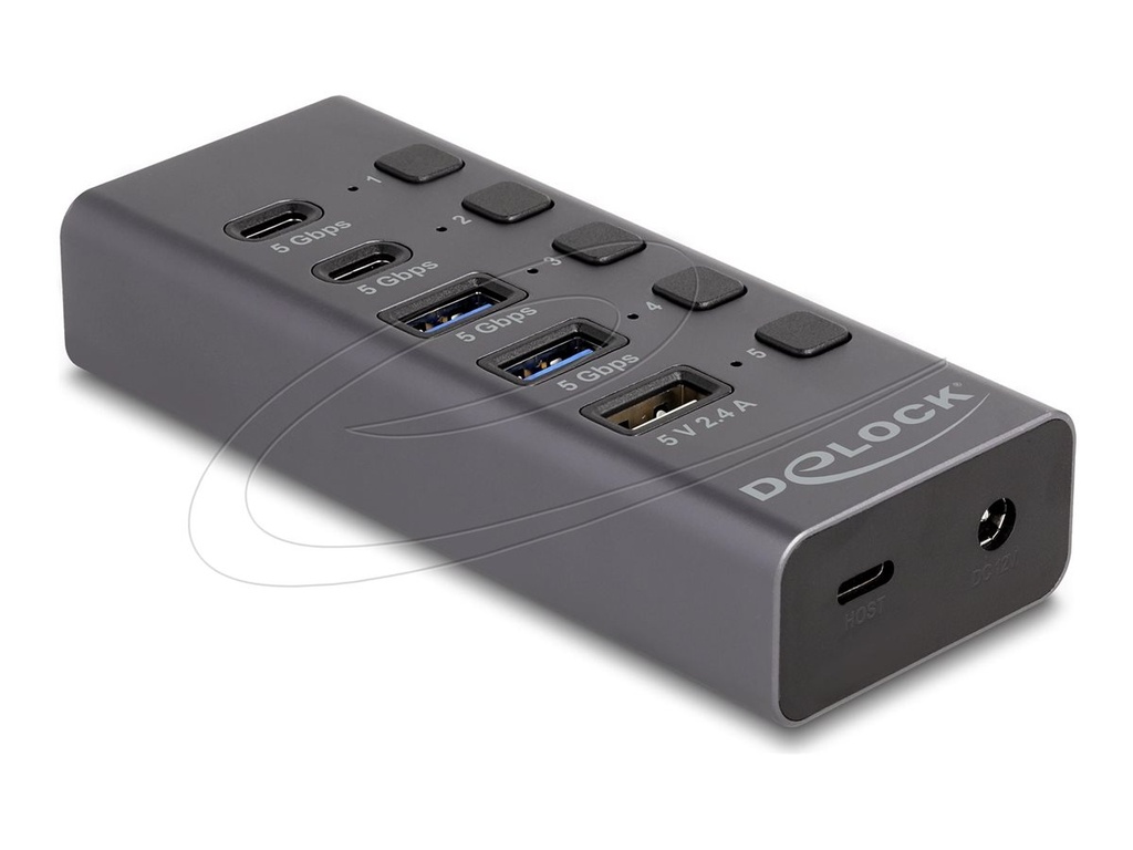 Delock Hub - 5 Gbps, 1 Schnellladeanschluss