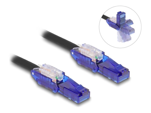 Delock Netzwerkkabel - RJ-45 (M) 90° nach oben drehbar bis 90° nach unten drehbar zu RJ-45 (M)