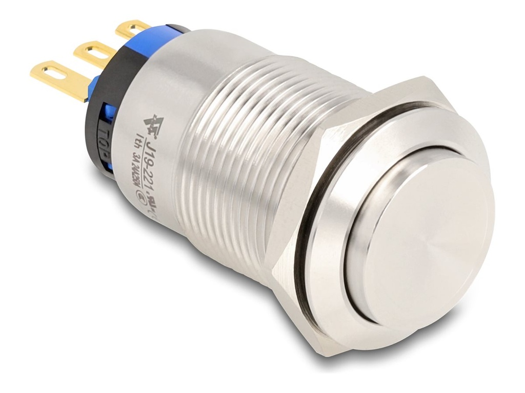 Delock Drücktaster - für 19 mm Installation, 3 x Lötverbindung