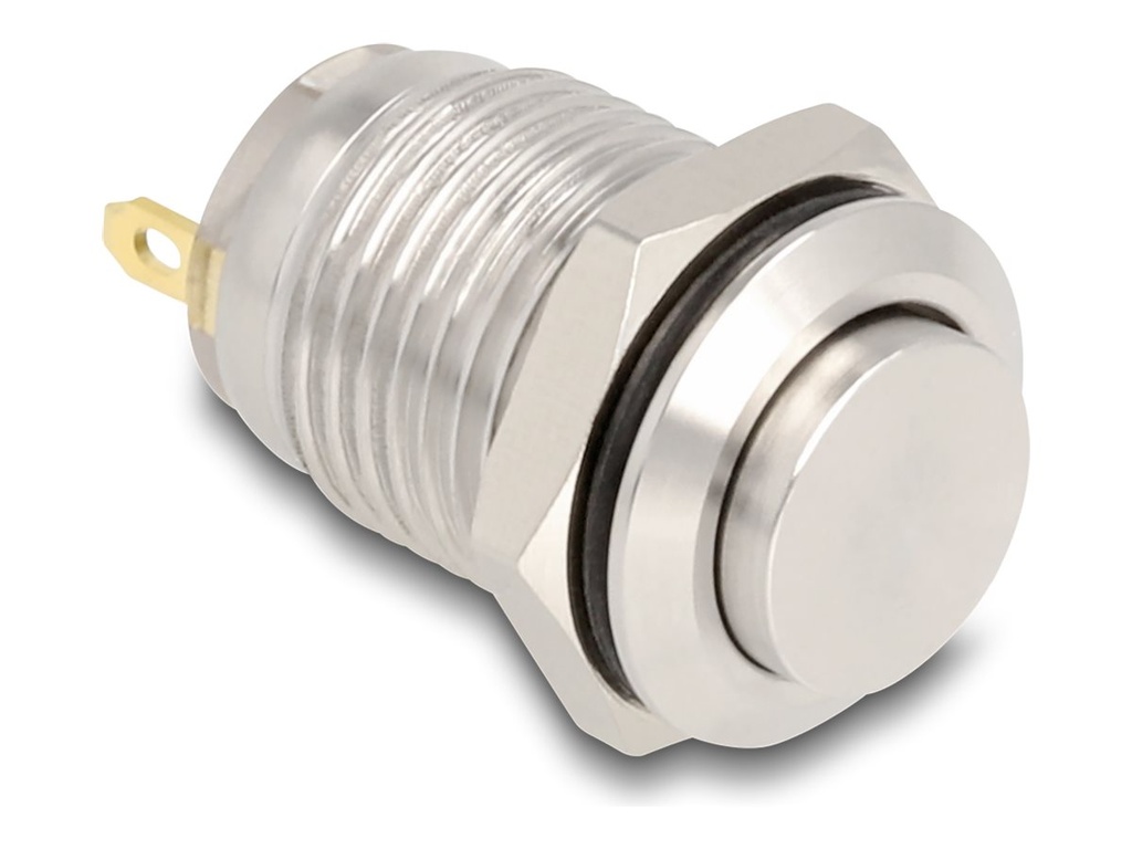 Delock Drücktaster - für 12 mm Installation, 2 x Lötanschluss