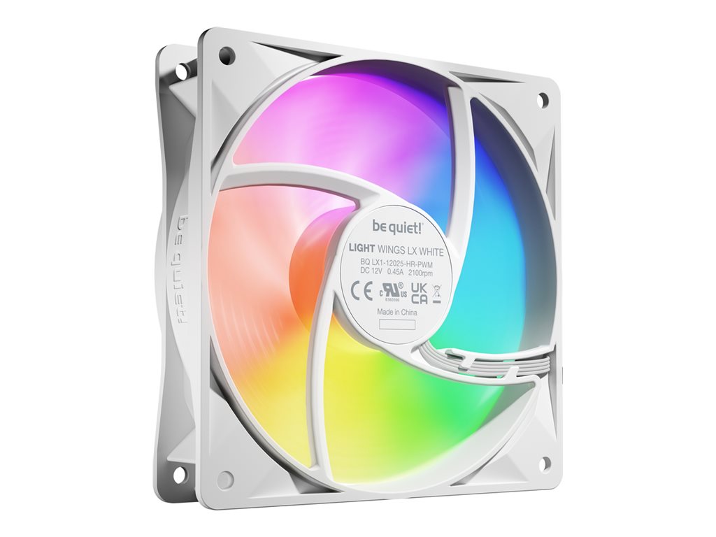 Be Quiet! Light Wings LX - Gehäuselüfter - PWM High-Speed - 120 mm - weiß (Packung mit 3)
