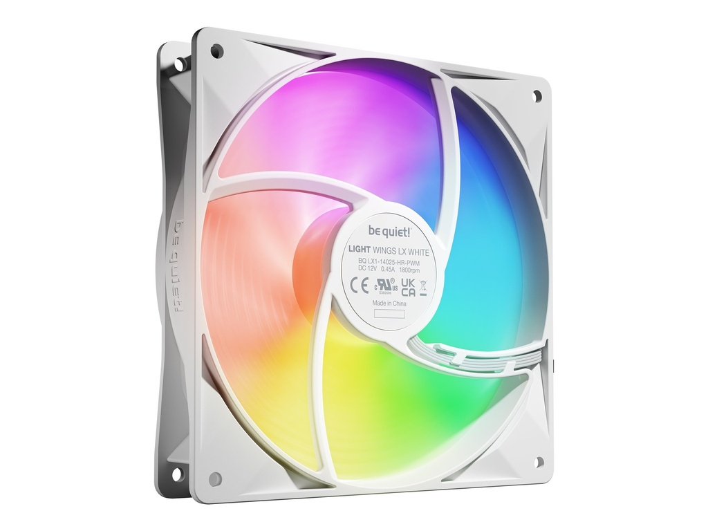 Be Quiet! Light Wings LX - Gehäuselüfter - PWM High-Speed - 140 mm - weiß (Packung mit 3)