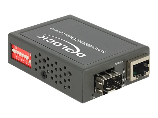 Delock Gigabit Ethernet Media Converter - Medienkonverter - 1GbE - 10Base-T, 100Base-TX, 1000Base-T - SFP (mini-GBIC)