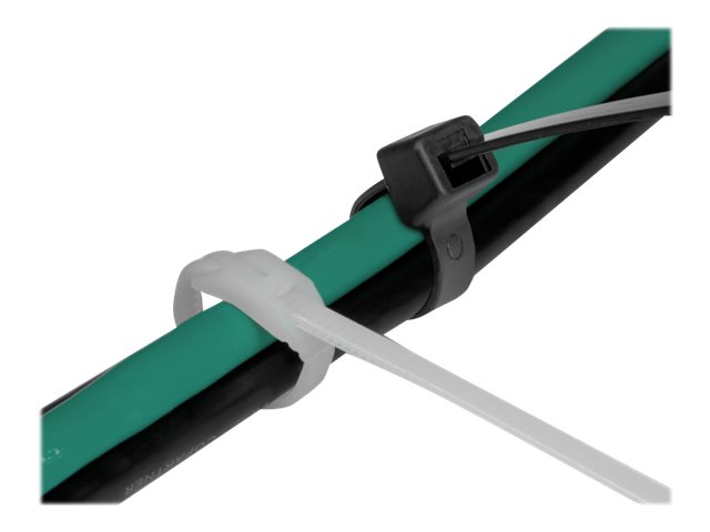 Delock Kabelbinder - mit flachem Kopf - 11 cm - Schwarz, durchsichtig (Packung mit 100)