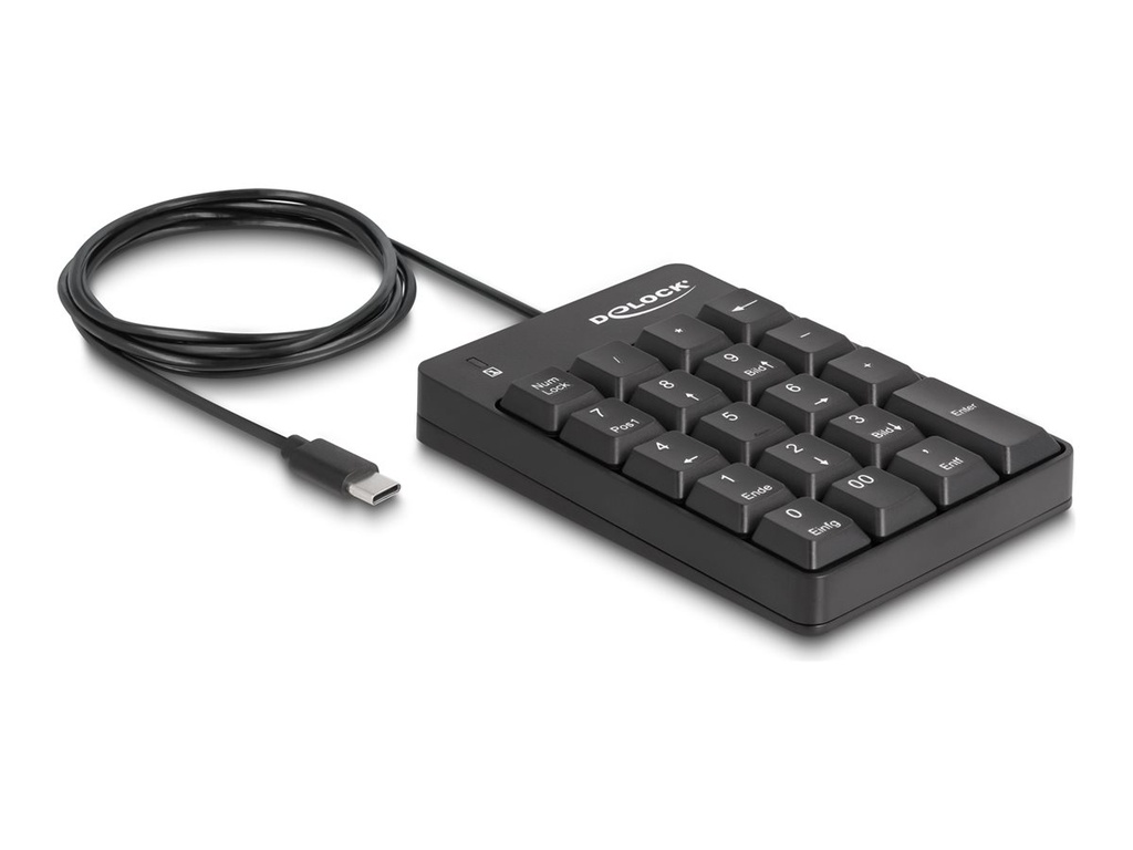 Delock Tastenfeld - 19 Tasten - USB-C - Schwarz