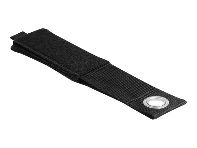 Delock Klettverschluss - strapazierfähig mit Befestigungsöse - 50.8 cm - Schwarz (Packung mit 5)