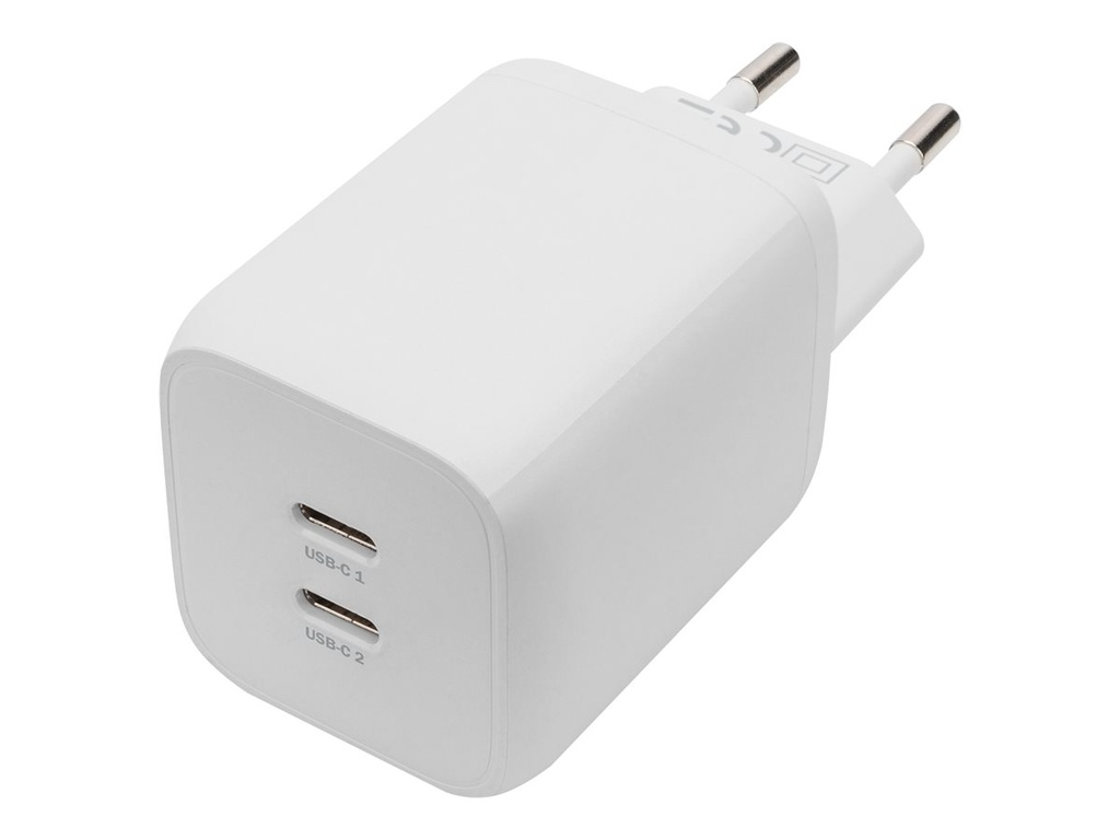 DIGITUS Netzteil - GaN - 65 Watt - 3.25 A - PD 3.0 - 2 Ausgabeanschlussstellen (USB-C)