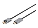 DIGITUS Adapterkabel - DisplayPort männlich zu HDMI männlich - 1 m - abgeschirmt - Schwarz - 4K-Support (3840 x 2160)