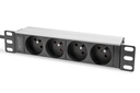 DIGITUS 10" Steckdosenleiste mit Aluminiumprofil, 4-fach CEE 7/5 Steckdosen
