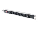DIGITUS DN-95403 - Steckdosenleiste (Rack - einbaufähig) - Wechselstrom 250 V - Eingabe, Eingang Stromversorgung - Ausgangsanschlüsse: 7 (Stromversorgung)