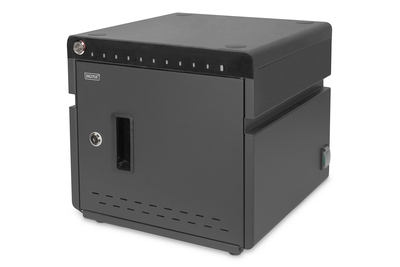 DIGITUS Mobiler Desktop Ladeschrank für 10 Notebooks/Tablets bis 13 Zoll, UV-C, USB-C