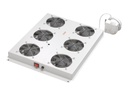 DIGITUS DN-19 FAN-6-SRV - Rack-Dach mit 2 Lüftern - mit 6 Ventilatoren, Thermostat - Hellgrau, RAL 7035 - 48.3 cm (19")