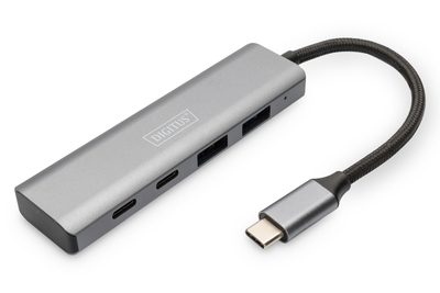 DIGITUS USB-C Hub, 4-Port , 2x USB A + 2x USB-C