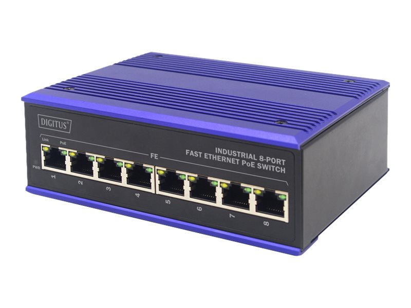 DIGITUS Industrial - Switch - 8 x 10/100 (PoE)