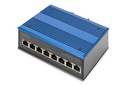 DIGITUS 8 Port Fast Ethernet Netzwerk Switch, Industrial, Unmanaged, 1 RJ45 Uplink