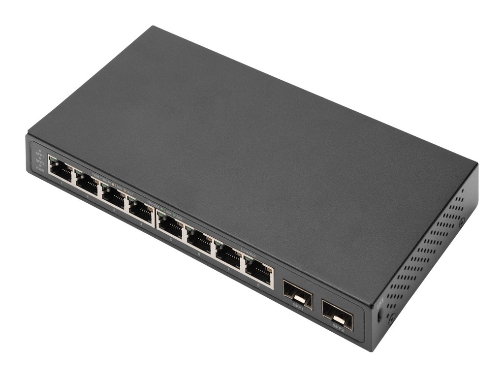 DIGITUS DN-80067 - Switch - unmanaged - 8 x 10/100/1000 + 2 x SFP (mini-GBIC)