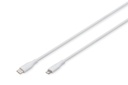 DIGITUS Lightning Silikon Anschlusskabel, USB-C - Lightning, 1m, weiß