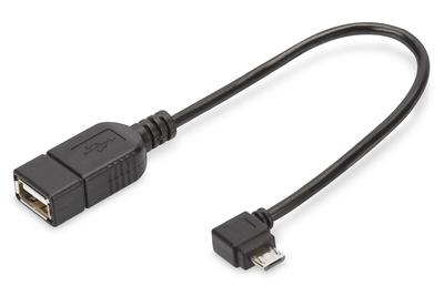 DIGITUS USB Micro-B - USB-A Adapter/ Konverter, OTG, 0,15m