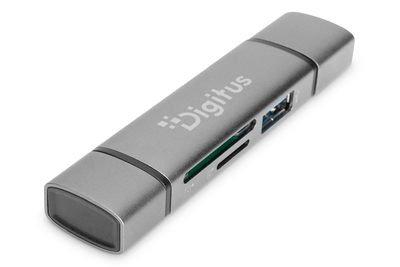 DIGITUS Dualer Kartenlesegerät & Hub USB-C / USB-A