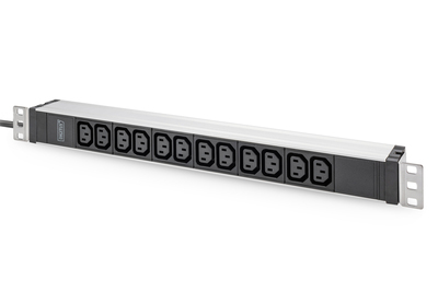 [DN-95426] DIGITUS Steckdosenleiste mit Aluminiumprofil, 12-fach, 2 m Zuleitung Schutzkontaktstecker