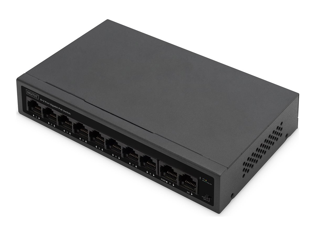 DIGITUS Switch - IEEE 802.3af, IEEE 802.3at - unmanaged - 8 x 10/100/1000 (PoE+)